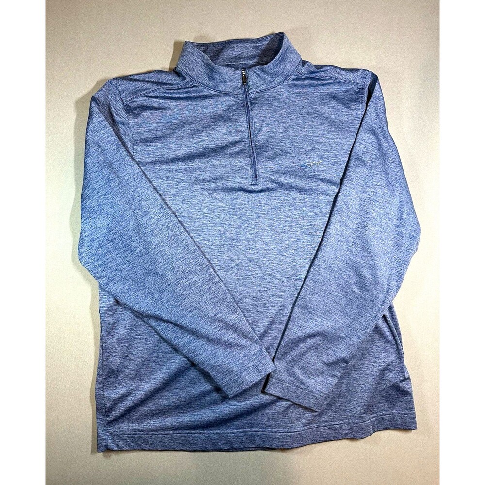 Greg Norman Men’s Blue 1/4 Zip Mock Neck Pullover Logo Polyester Top L